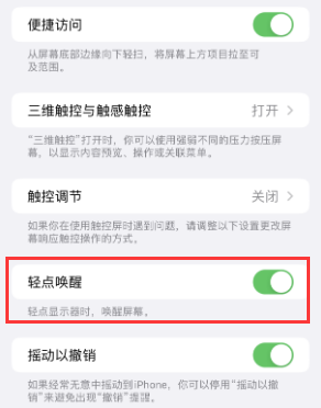 淮阴苹果授权维修站分享iPhone轻点无法唤醒怎么办 